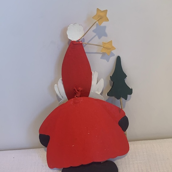Swinging Santa Claus Holding Christmas Tree Metal Holiday Ornament Decoration - Picture 5 of 8